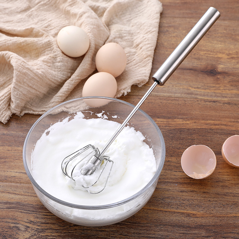 Egg white milk frother artifact 304 stainless steel household semi-automatic egg beater small and noodle mini cream stirring stick
