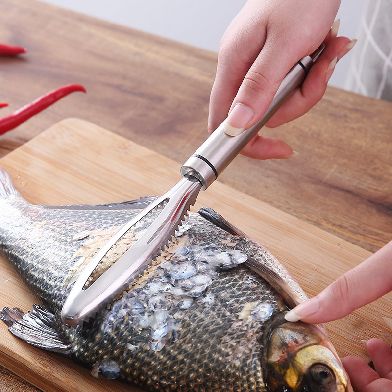 Fish scale scraper 304 stainless steel household manual fish scale remover brush fish scale tool fish scale planer remove fish scale artifact