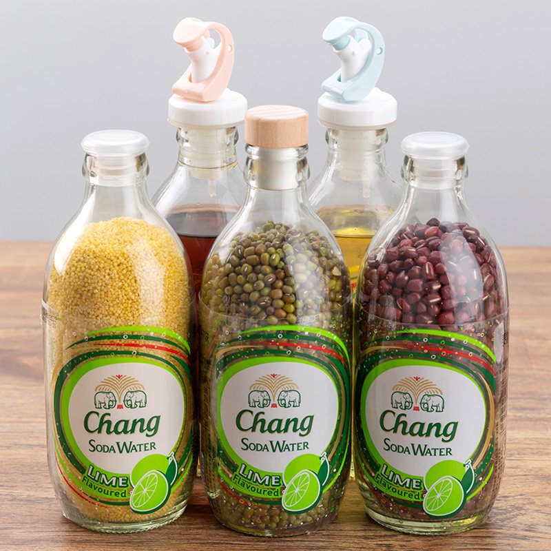 Soda Air Glass Bottle Transformed Cork Elephant Card Bubble Water Universal Wooden Wine Stopper Lid Automatic Opening And Closing Oil Nozzle-Taobao