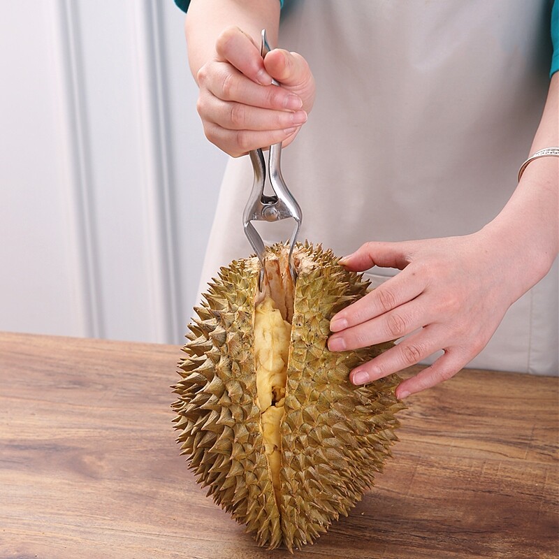 Open Durian Seminator Stainless Steel Fruit Segmented Meat Pliers Peel Durian Shell Opening Clip Leather Anti-Stab Special Tool-Taobao