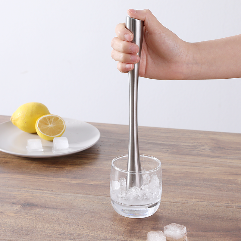 Fruit juice stick stainless steel bartender crushed ice hammer milk tea cold drink cocktail lemon juice stick special ice knocker