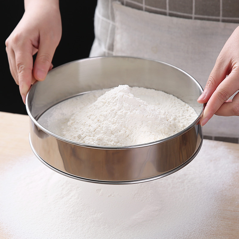 60 Mesh Ultra Fine Flour Griddle 304 Stainless Steel Baking Sugar Powder Molecular filter Handheld Face Rosieve Powder tool-Taobao