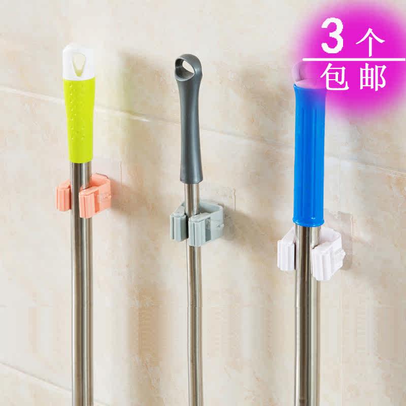 Punch-free mop rack broom hanger bathroom mop hook bathroom strong suction cup storage shelf mop clip