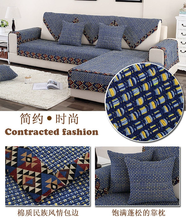 Mùa thu và mùa đông cotton và lanh Trung Quốc đệm sofa đệm đơn giản hiện đại rắn vải vải sofa bốn mùa đầy đủ bìa sofa - Ghế đệm / đệm Sofa