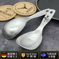 Spoon stainless steel commercial volume spoon portable rare odd special large number deep spoon landowner spoon Short handle heinous soup spoon Home