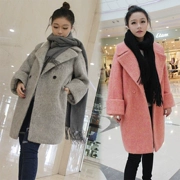 Mùa thu đông 2016 phiên bản mới của Hàn Quốc của áo khoác len trong phần dài áo len dày của phụ nữ - Áo Hàn Quốc