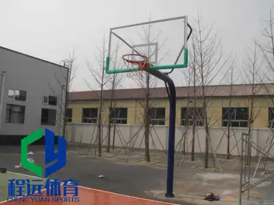 Outdoor basketball rack 6-inch round tube buried basketball rack tempered glass rebounds