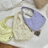 Вместительная и большая сумка подмышку, шоппер, ранец, в корейском стиле, с вышивкой