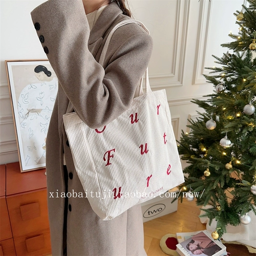 Портативный шоппер на одно плечо, сумка, с вышивкой