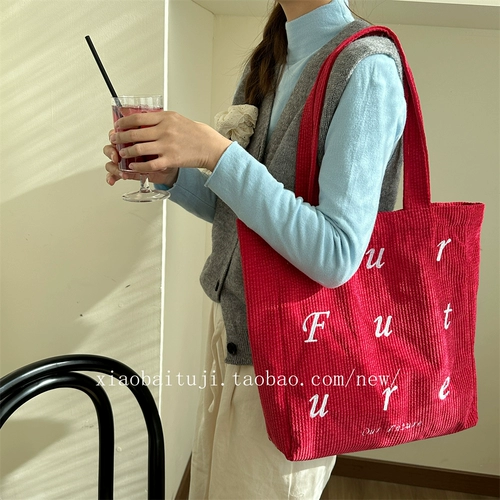 Портативный шоппер на одно плечо, сумка, с вышивкой