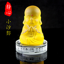 New car pendulum bald head monk Xiaosha Mass on-board medium control desk decoration Guanyin Bodhisattva Buddha Sakyamuni Buddha statue