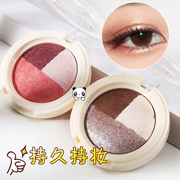 Bảng màu mắt ngọc trai tươi ba màu saem trang điểm màu đất bóng mắt màu nude trang điểm màu cam rượu vang đỏ Hàn Quốc