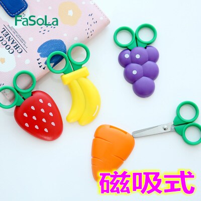FaSoLa Baby Children Students Safety Scissors Handmade Cut Paper Kindergarten Round Head Without Hurting Hands Home Small Clippers