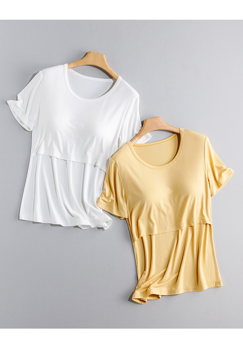 Maternity Modal Summer with Chest Pad Short Sleeve T-Shirt — 20