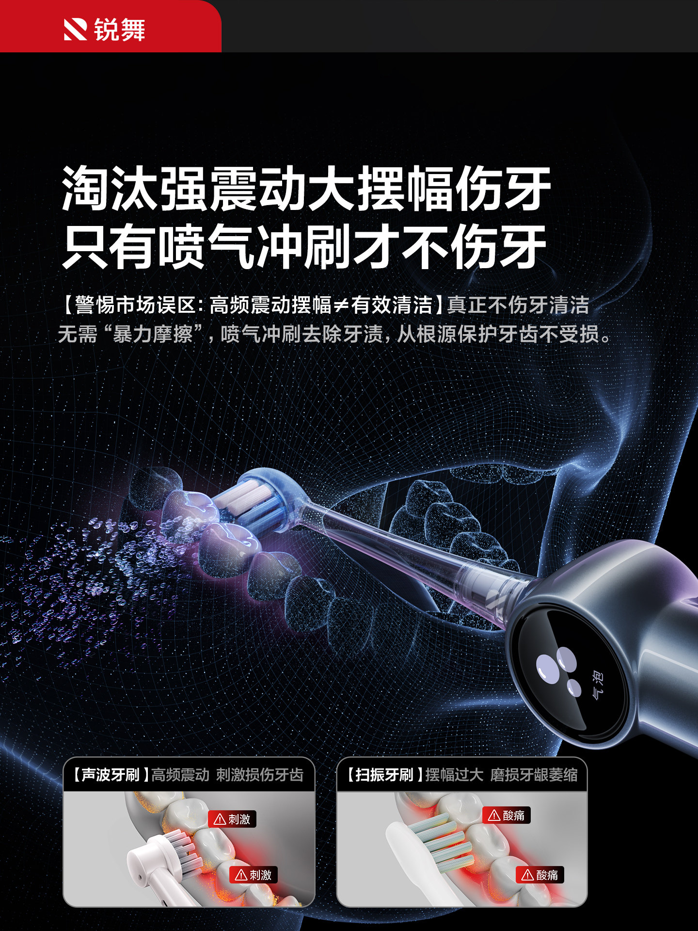 Ruiwu Jet Electric Toothbrush Adult 2025 New Model Bubble Soft Bristles Unisex Automatic Sonic Couple Gift Vibrating Brush