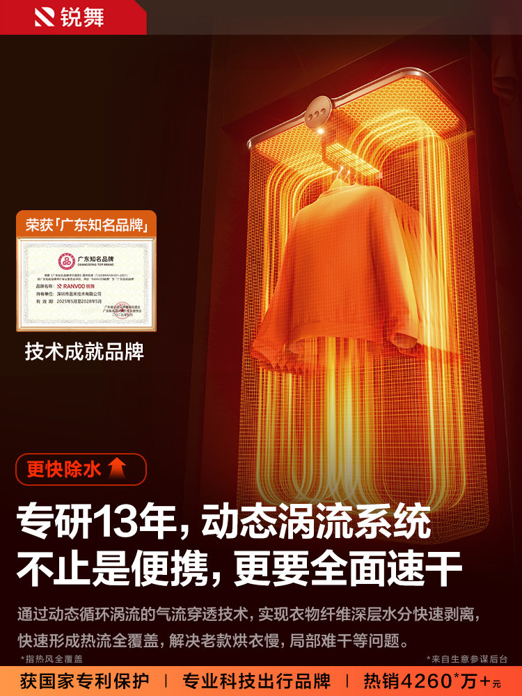 Ruiwu Portable Small Household Clothes Dryer for Baby Clothes 2025 Foldable Travel Dormitory Sterilization