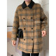 South Korea's Dongdaemun retro plaid double-sided woolen woolen coat coat for women mid-length 2025 autumn and winter new style