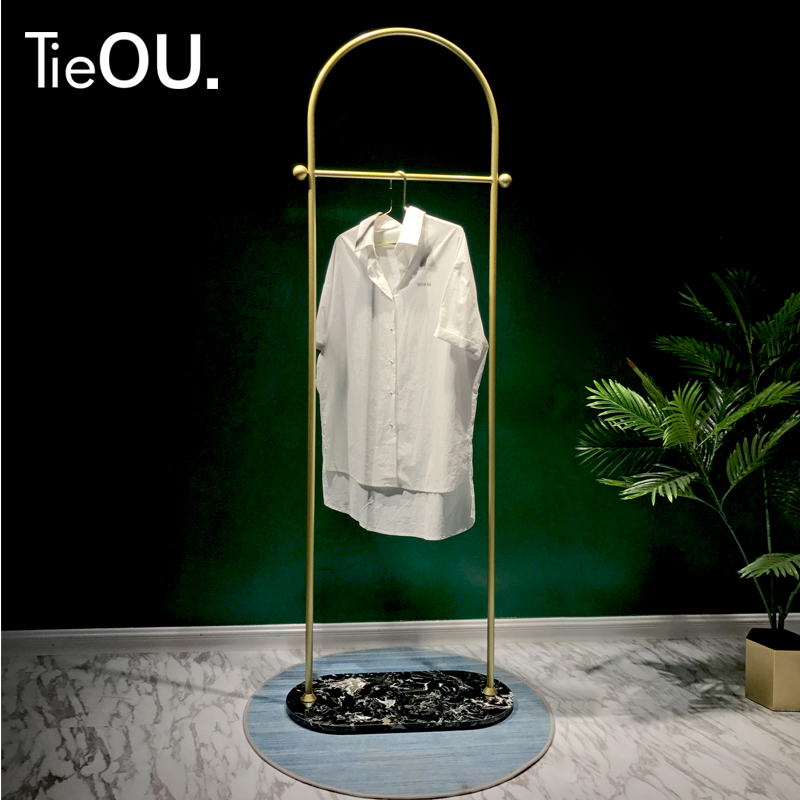 Danish TéOU Arches Lins Clothing Hat Rack Floor Corner Bedroom Net Red Hanging Hanger Design Feel Light Lavish Marble