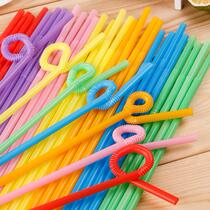 Full 3 packs of thick disposable straw DIY art straw color shape juice straw 80