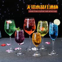 2 European Bordeaux crystal glass glasses goblet red and white wine glass home set