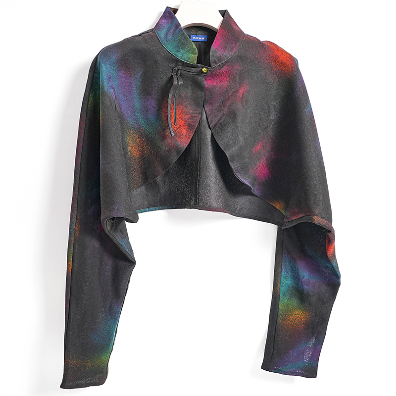 Xiangyunsha [Rainy Night Neon] Sun Protection Long Sleeve Shirt, New Chinese Style Casual Intellectual Shirt, Mulberry Silk Outdoor Wear