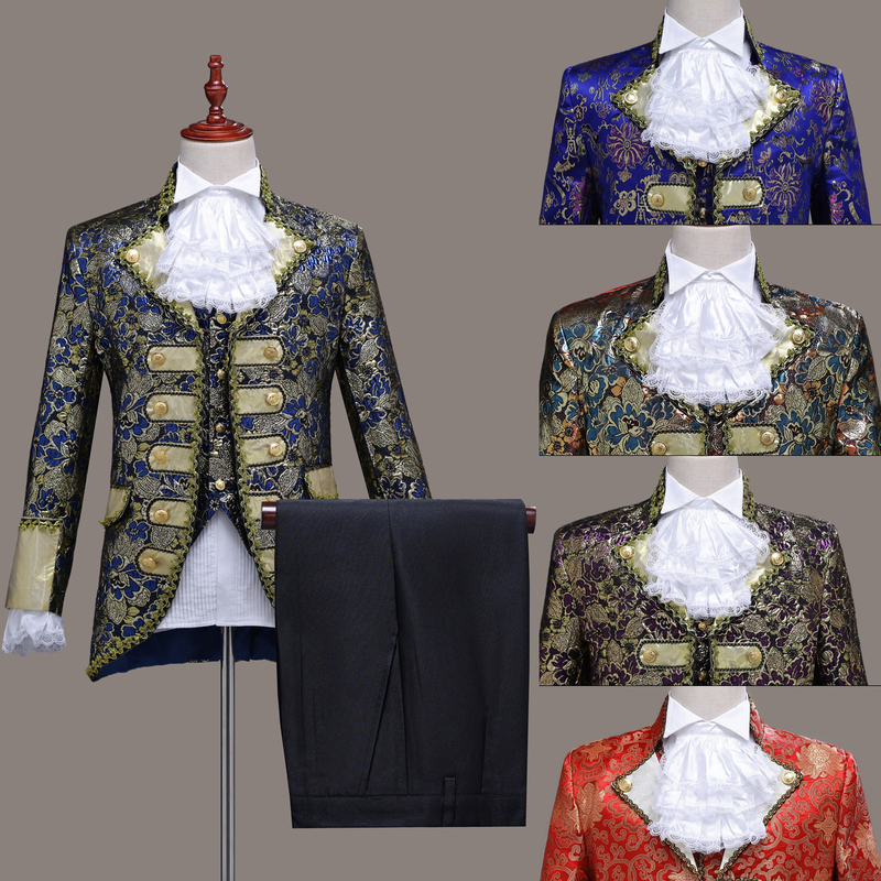 European Men's Palace Dress Performance Costume Prince Charming Stage Retro European Drama Performance Costume Adult Style