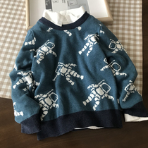 Giant goods are soft and compact with gluten boy double-decker cosmonaut sweaters 100-160 childrens hooded sweatshirt