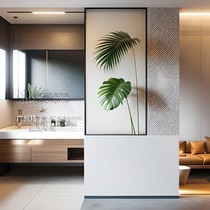 Modern minimalist art glass screen partition washbasin entrance entrance blocking bathroom half wall partition decoration