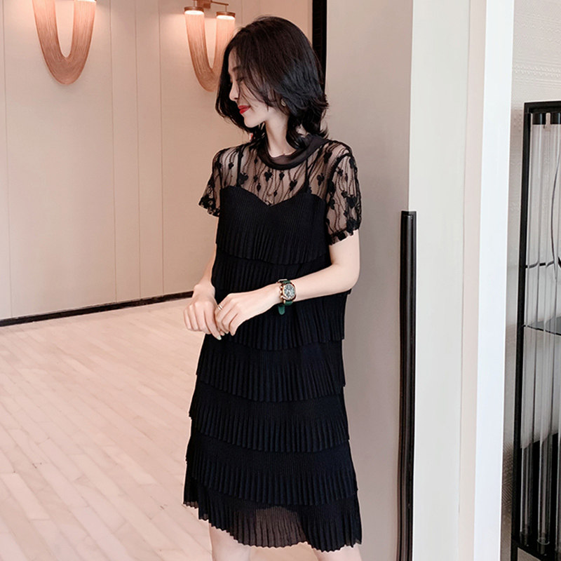 Show Show light and luxurious women's dress French style lace dress cake dresses superfairy with slim snow spinning hollowed-out short skirts