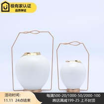 Modern new Chinese Zen wrought iron ceramic decorative vase ornaments home living room TV cabinet wine cabinet soft decorations