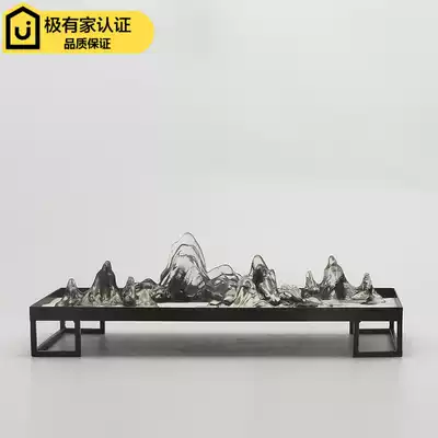 New Chinese creative transparent resin rockery sand table ornaments model house porch end scene sample House Display Center soft decorations