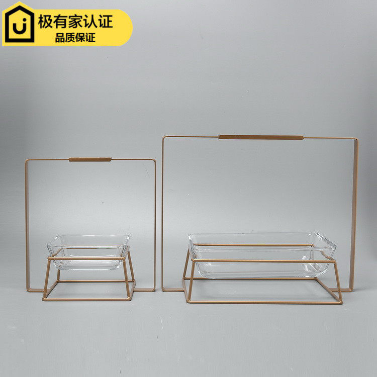 New Chinese Postmodern Home Soft Decorations Xuanguan Pendulum Tray Tea Table Iron Art Transparent Creative Fruit Tray Soft Fashion Hem