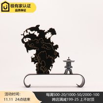 New Chinese Creative Iron Art Zen Simple Crafts Decoration Sales Office Window Display Cabinet Soft Decoration Ornaments