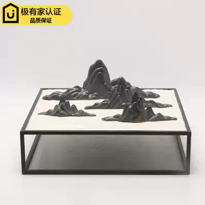 New Chinese style creative modern rockery fine sand micro landscape soft decoration Hotel model guest hall entrance decoration