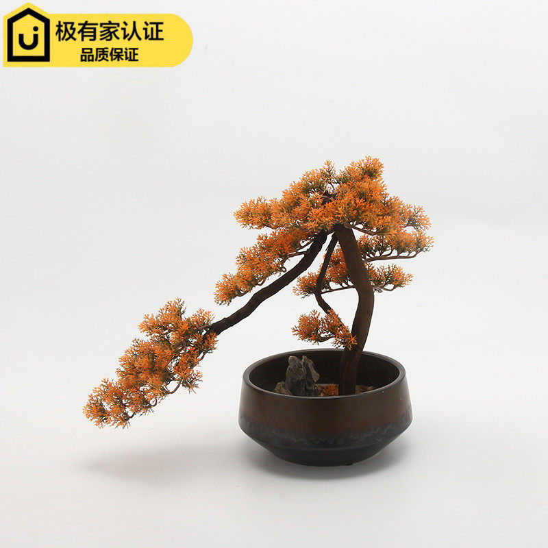 New Chinese-style simulation welcome pine ornaments sample house display center model room living room hotel porch dry landscape bonsai decorations