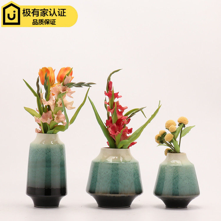 Modern new Chinese ceramic vase decoration Living room TV cabinet Entrance home soft decoration Front desk floral vase