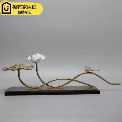 Modern new Chinese style creative ceramic lotus craft gift decoration Hotel model room entrance TV cabinet decoration