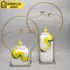 Modern new Chinese style creative hand-painted ceramic wrought iron storage tank ornaments Model room study entrance soft decoration