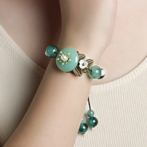 Ethnic style bracelet female retro woven hand rope Mori agate bracelet hipster cold style temperament antique hand decoration