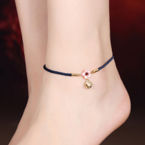 Retro Palace Bell chain female Bell ancient style jewelry with sound sterling silver woven foot rope ankle chain sexy ethnic style