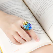 Retro ring bracelet one-piece set Court ancient style ring index finger opening adjustable ethnic style hand decoration