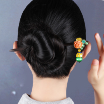 Ethnic style hair hairpin retro hair accessories plate hairpin stone flower head jewelry ancient style decorations