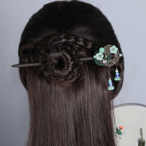 Ancient style hairpin step shake plate hair hairpin fresh chalcedony fringe hair stick Super fairy ancient dress hair accessories retro headdress women
