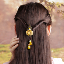 Retro hair accessories clip headwear hairclip flat button ethnic style adult female top clip clip bangs hair card simple