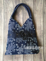 Wuzhen blue printed cloth bag ladies shoulder bag mother bag ethnic style handicraft cloth bag travel commemorative