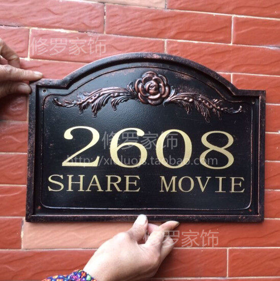 Eurostyle Iron Art Villa plate number plate Billboards listed for home Ideas to make upscale community buildings