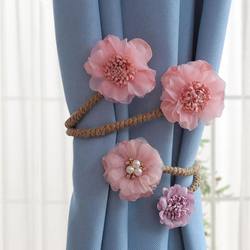 Branch Flower Curtain Straps, a Pair of Accessible Luxury Gauze Curtain Buckles, Creative Storage Clips, Rope Decorative Curtain Buckles