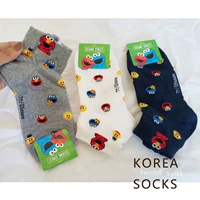 Sesame Street Vớ Phụ nữ Hàn Quốc Sesamestreet Phim hoạt hình Cotton Vớ Cotton Quét vớ sợi tre