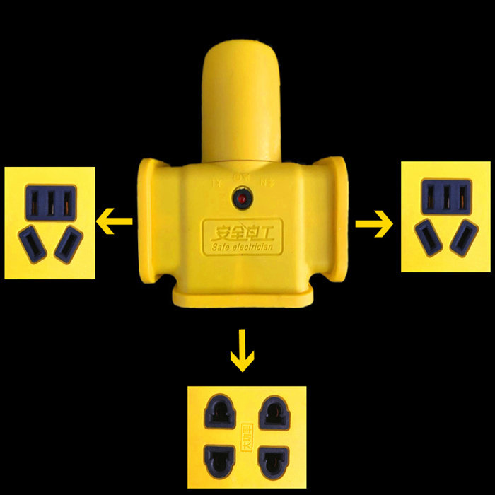 Anti-fall socket power board with indicator socket 10A wiring board waterproof row plug thick copper socket