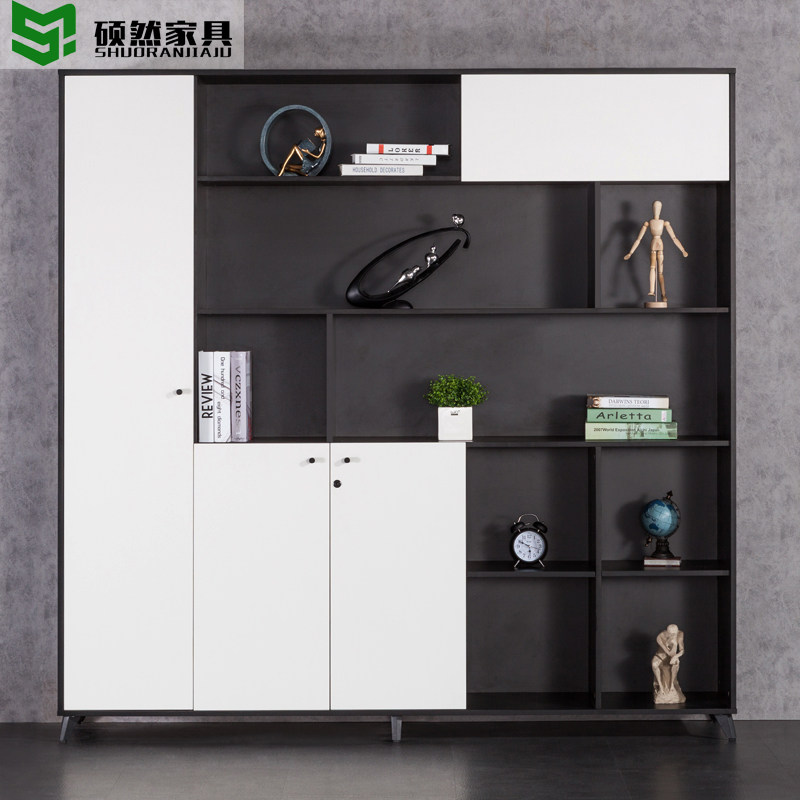 Custom office furniture floor-to-ceiling filing cabinet wooden bookcase plate data filing cabinet boss room background cabinet